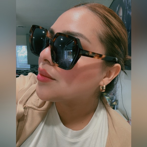 SALE✨CHRISTIAN DIOR blonde Havana DiorMidnight S2F Geometric Sunglasses - Picture 14 of 17